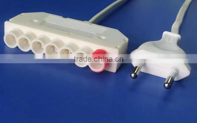 uk 3 pin to europe 2 pin adaptor plug output led electrical 2 pin male plug cable connectors white with Euro socket