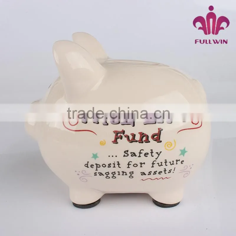 ceramic funny inscriptions on the piggy bank the piggy bank