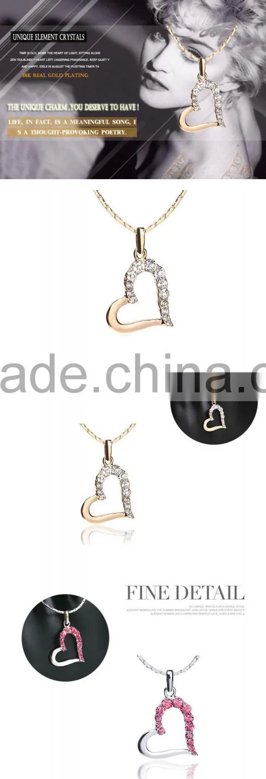 18k fashion gold heart jewellery designs statement necklace 2015