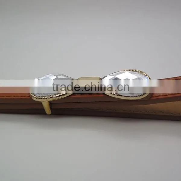 Skinny belt with glasses bowknot for women