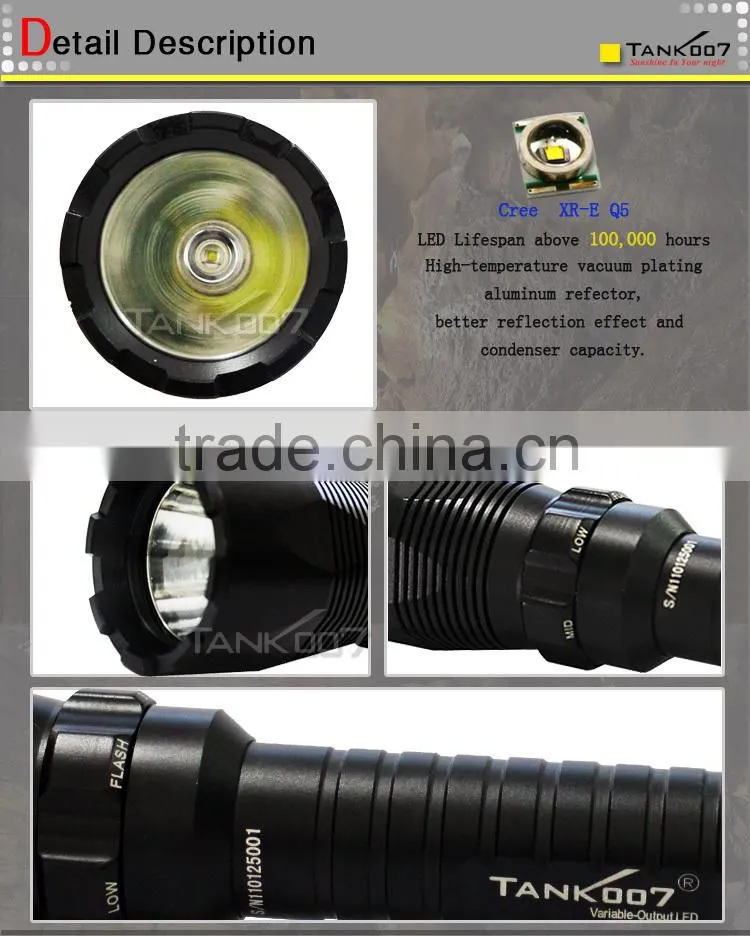 diving light ourdoor searching torch XR-E Q5 flat led flashlight