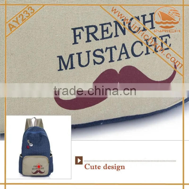 Colleage Student's School Bag Canvas Rucksack Backpack