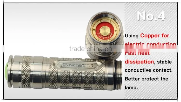 Top Quality Customized recharge portable XML L2 edc Titanium Alloy LED watt flashlight