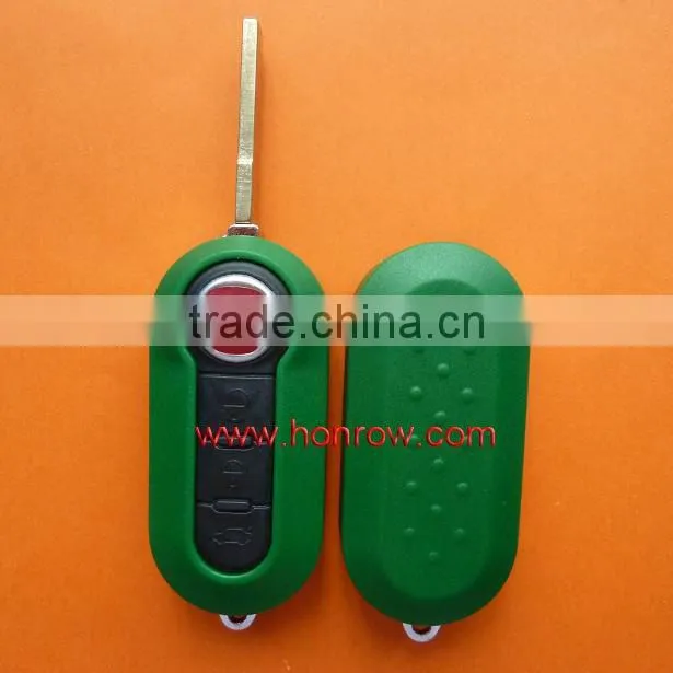 New Product Fiat 3 button flip remotekey blank (Green Color),auto key shell,car key case