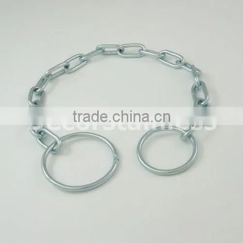 Blue galvanized link chain with master link