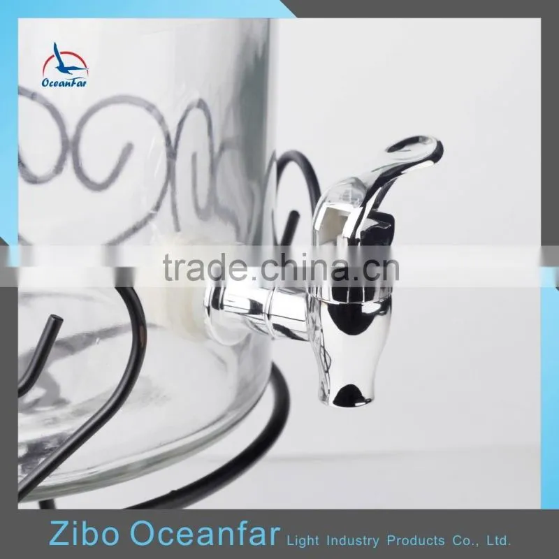 Wholesale Clear Glass Dispenser Decanter High Quality Glass Jar With Tap