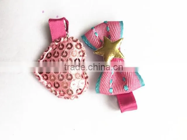 New design cute cotton fabric flower children hair clip set NCA160314