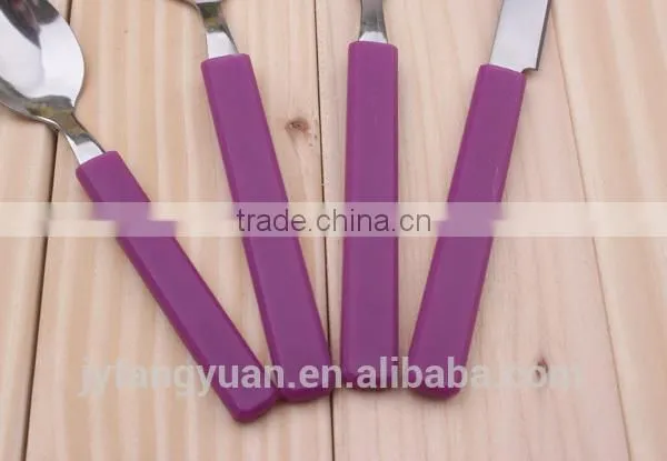 high quality mirror polish stainless steel plastic handle sterling silver flatware