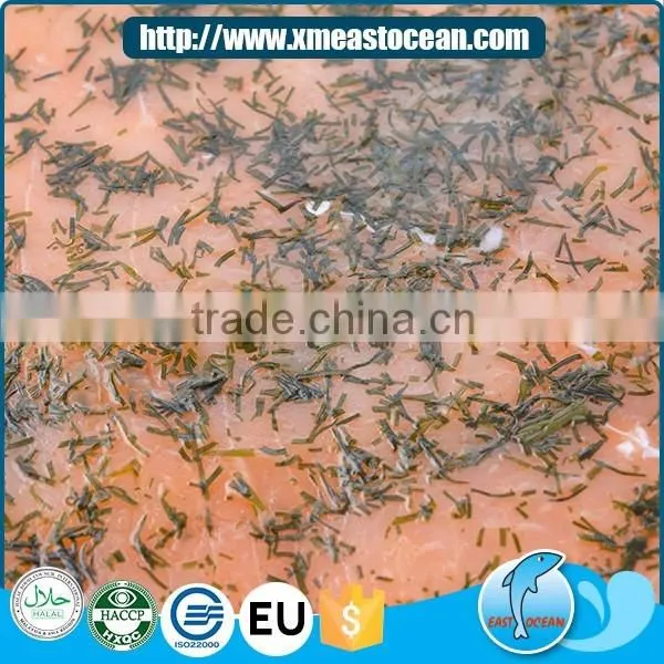 Good quality delicious seafood frozen smoked salmon with vanilla