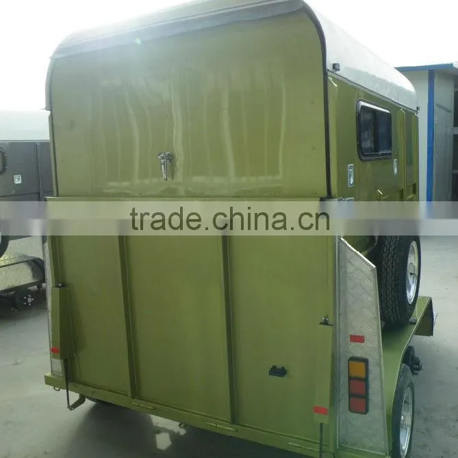 2 horse straight load deluxe camper fiberglass trailer