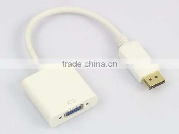 Displayport(M) to VGA(15-pin HD)(F) Adapter Cable 1ft cabletolink white color