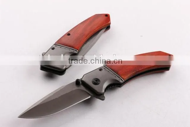 OEM 440 stainless steel camping knife with Titanium coated surface