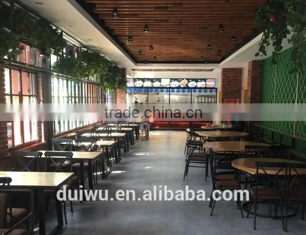 Foshan supplier wooden restaurant fast food table and chairs