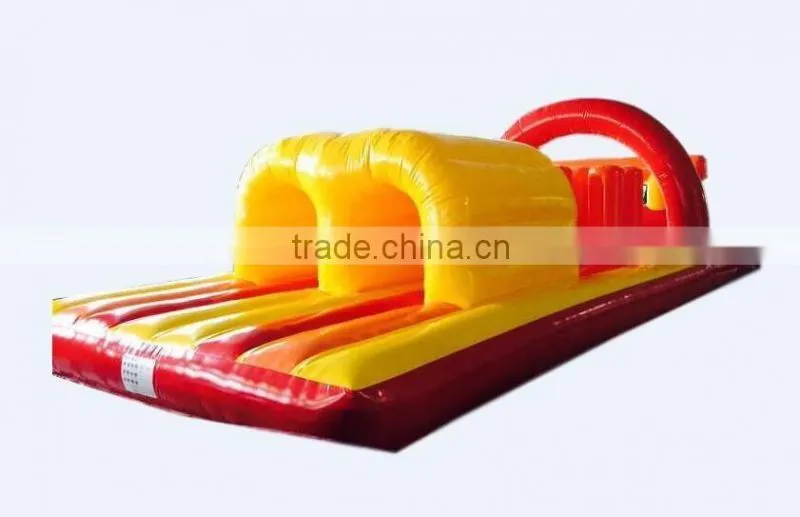 6mLx3.3mWx2.8mH red yellow fire hot inflatable obstacle course outdoor adult inflatable obstacle course cheap
