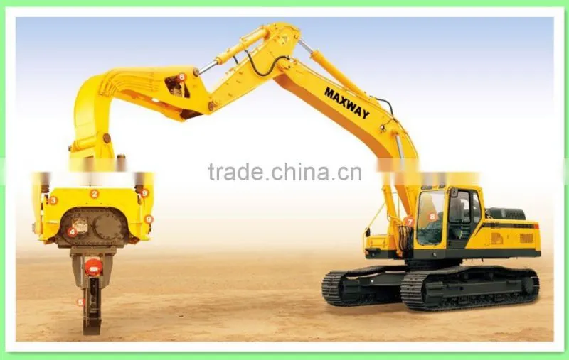 MAXWAY Hydraulic high frequency vibratory pile driving machine, pile drawer machine , H steel sheet Pile machine , Model: DZJ250