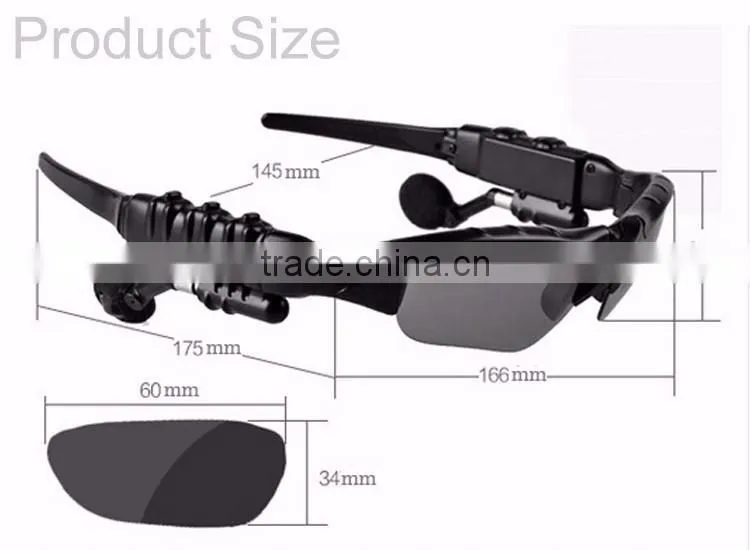 Bluetooth Sunglasses Headphones Sport Polarized Glasses Headset with Mp3 Player for Android IOS