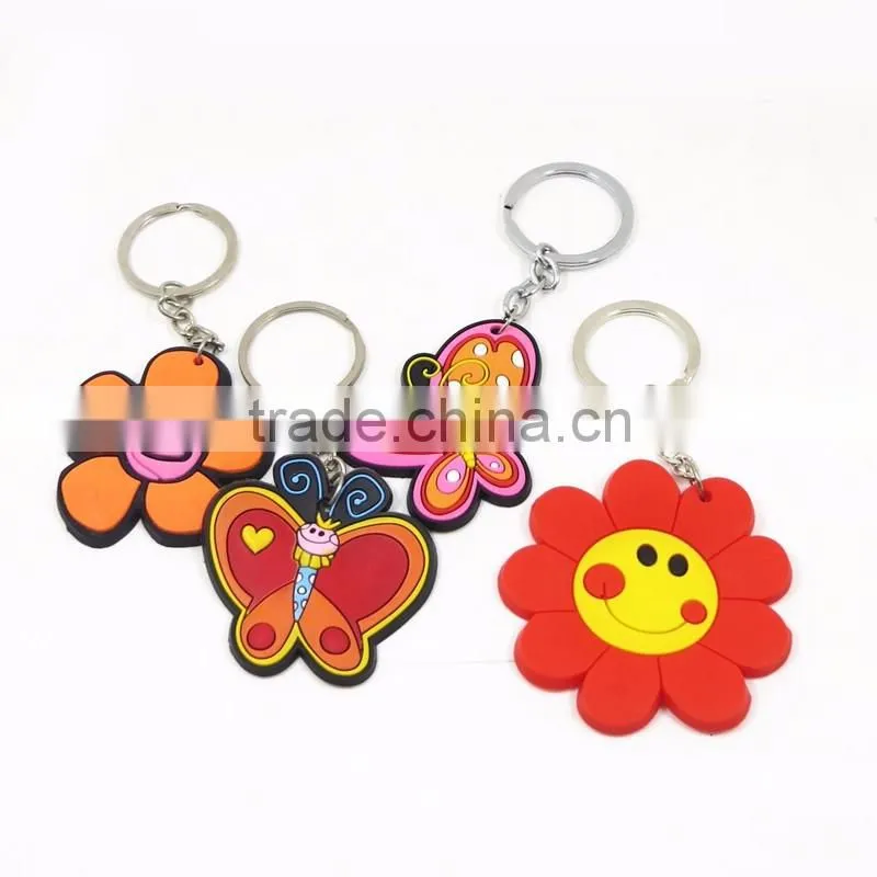 Wholesale Customized Shaped 2d Key ring Fancy Animal PVC Keychain