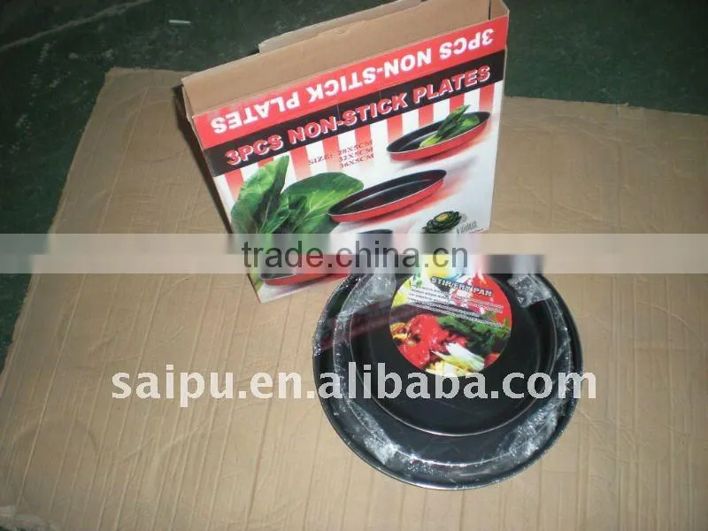 carbon steel 3pcs pizza pan