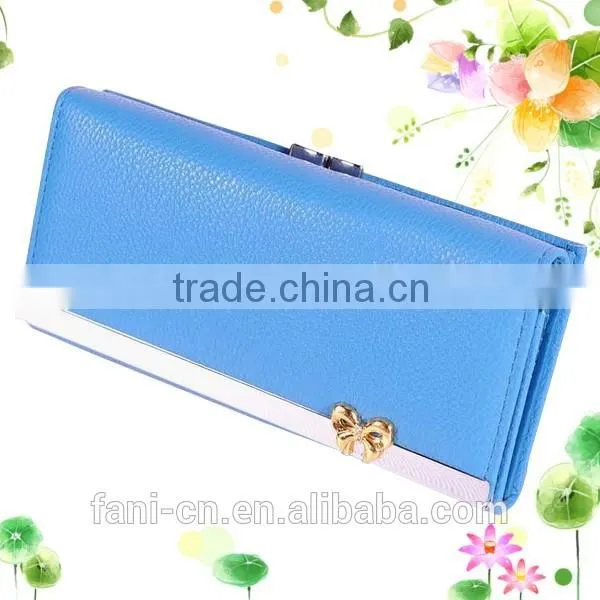 Fashional appearance non leather PU wallet can with custom logo emboss for women