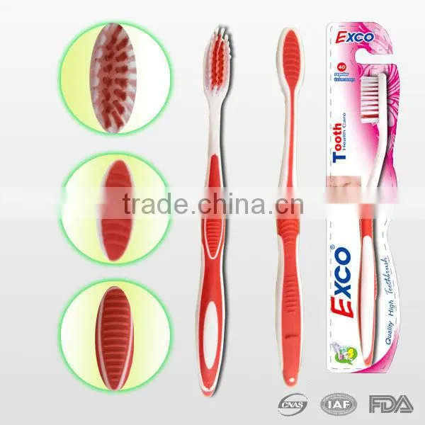 big head high quality Crystal transparent brush hand adult toothbrush, Medium nylon bristle adult toothbrush factory