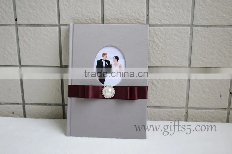 Rustic wedding guest book in handmade bridal book