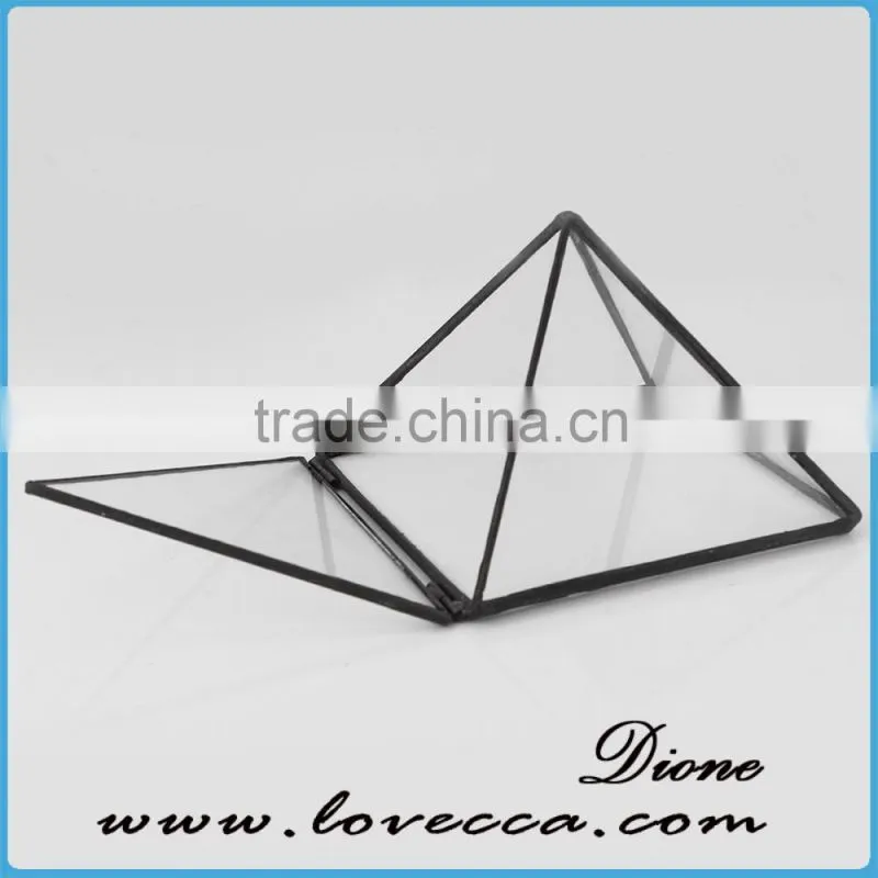 Air plant Holder Fashion Home Decoration Triangle Geometrical Glass Terrarium Box