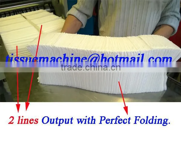 Italy Design 2lines 800 Piece Per Minute Embossing Printing High Speed Automatic Dinner Napkin Tissue Converting Machine