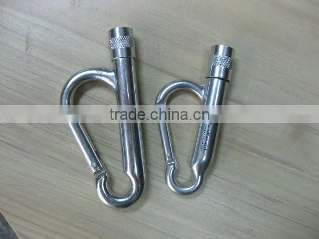 alumininium shinny color carabiner with torches