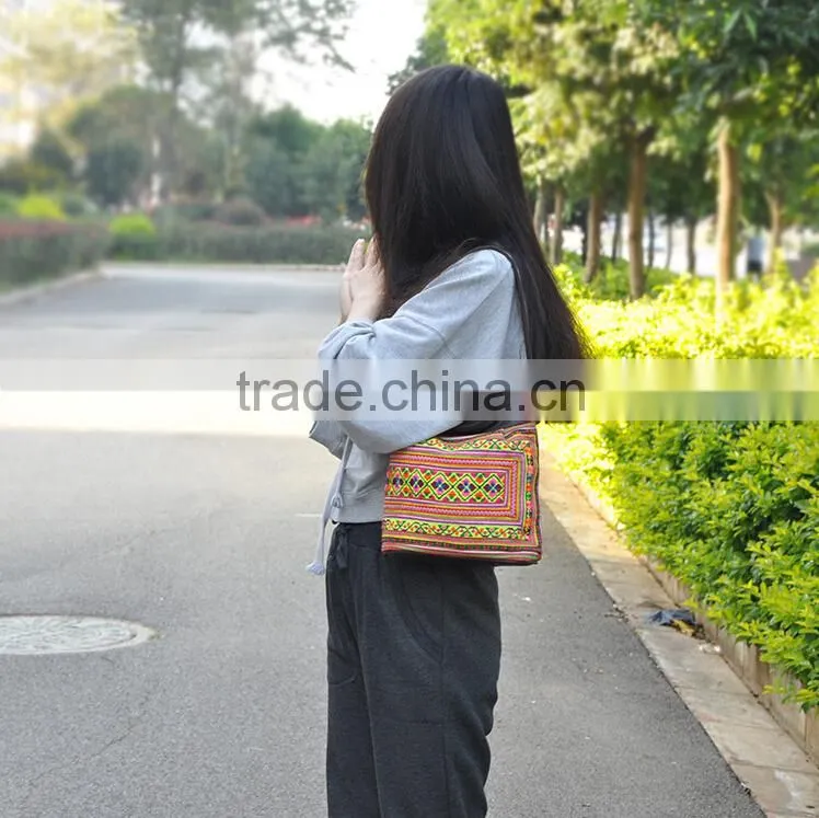 China alibaba embroidery tote bag fashion women leather shoulder bag