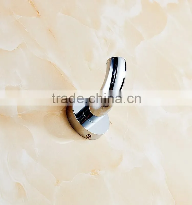 bathroom accessory with brass single robe hook for shower rail.