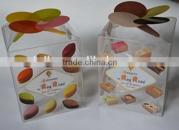 cubic boxes polypropylene or PVC with customized printing.