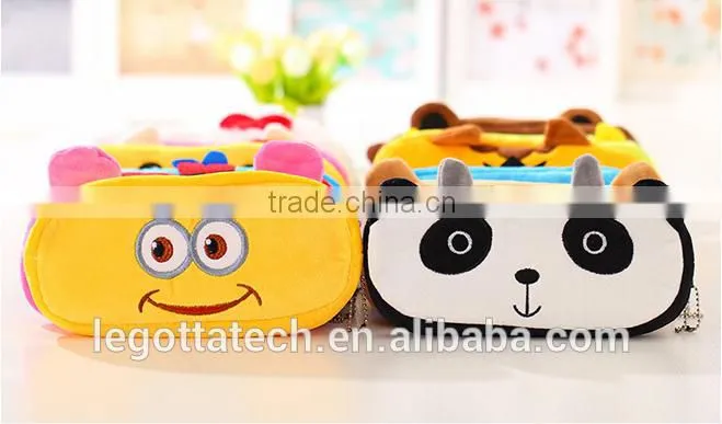 Wholesale high quality cheap lovely cartoon plush toy pencil case