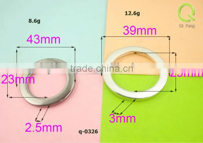 metal accessories for handbags flat o-ring q-0326