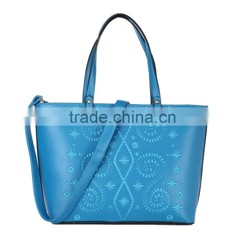 Fashion Ladies Embroideried Pu Handbag