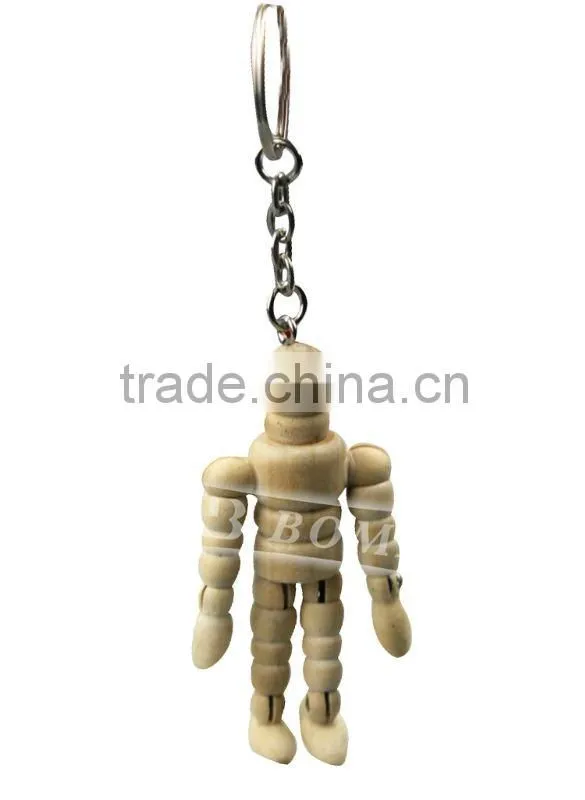 2.5 inches wooden key chain manikin