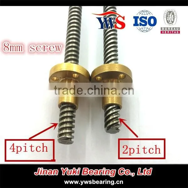 8mm 10mm lead screw with trapezoidal thread and brass nut