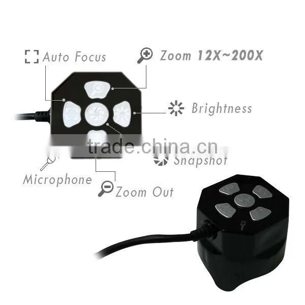 Professional Handheld Mini Microscope Auto Focus 5MP Camera Zoom USB 12x ~ 200x