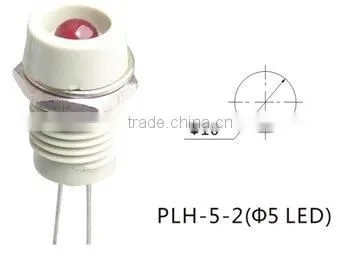5mm plastic red led indicator light bezel PLH-5-2