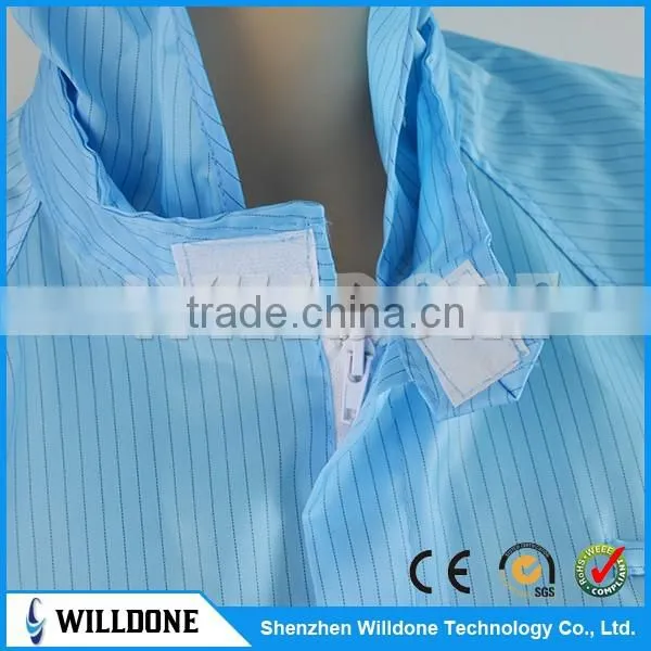 2017 Cleanroom ESD Antistatic Clothes Coverall with cap