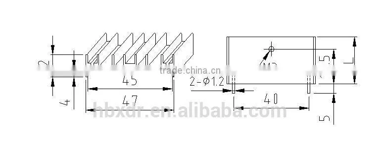 OEM mill finish Extruded Aluminum alloy heatsink with CNC machining