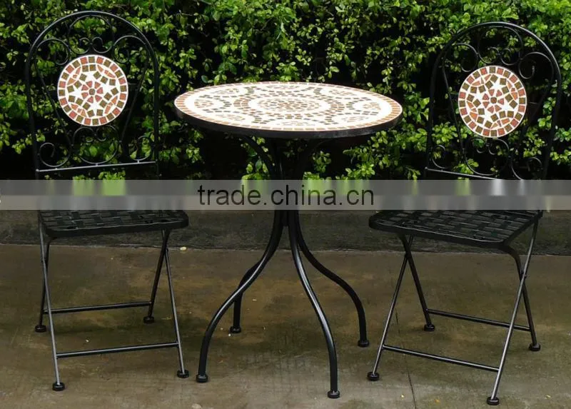 Outdoor ceramic tile table