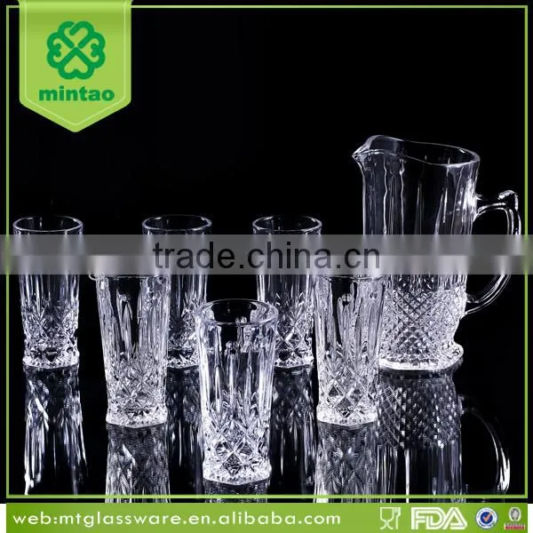 super high quality machine made clear round dinner drinking glass set