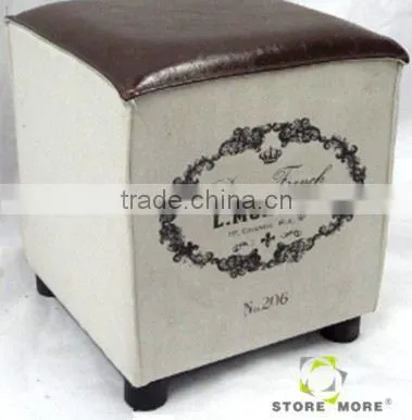 2014 New Fashion Wood Indian Ottoman Pouf