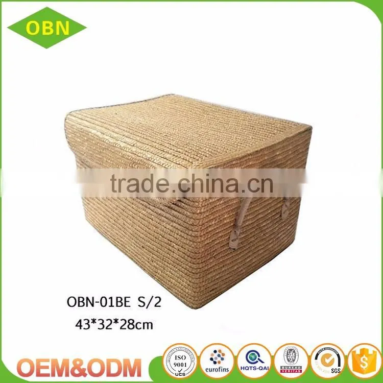 Natural material maize straw laundry baskets for dirty clothes
