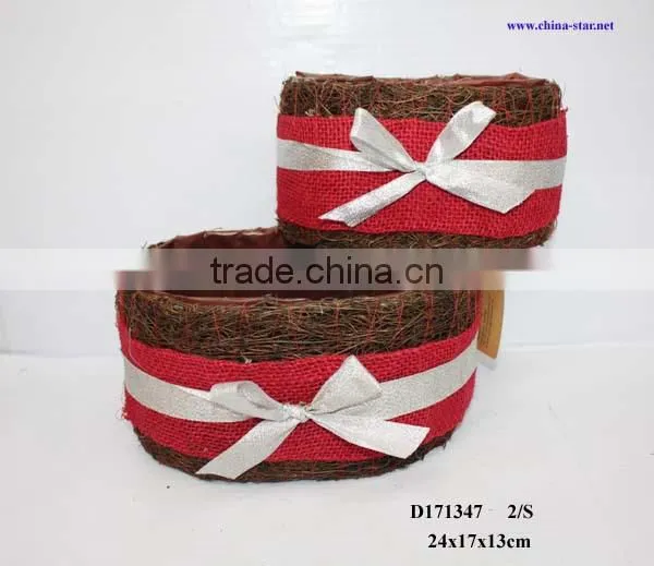 wicker christmas tree basket
