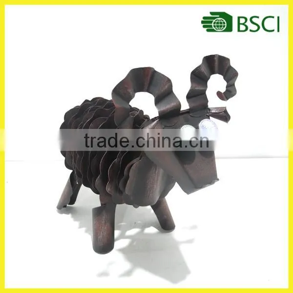 YS15147 garden decoration metal sheep with solar light for home decor