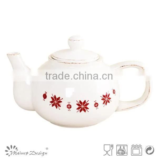 Ceramic stoneware tea pot christmas design