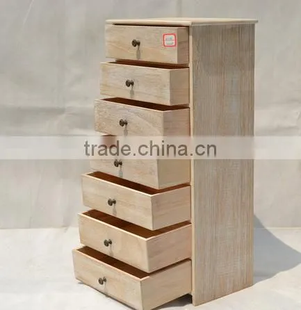 paulownia wooden cabinet with 7 drawers