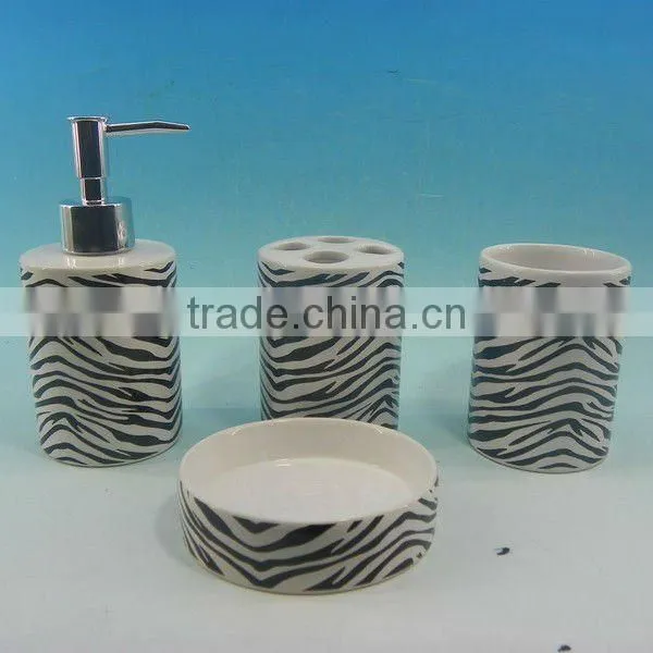 2012 hot sale full printing 4pcs Bath Accessory Set
