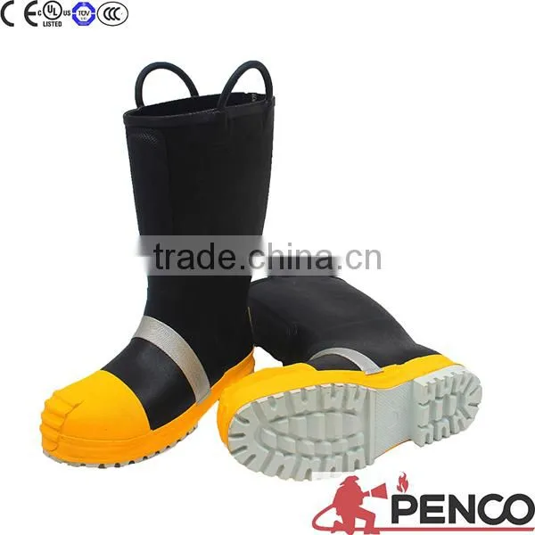 EN ISO 20345 rubber fire fighter boots with steel toe and capes